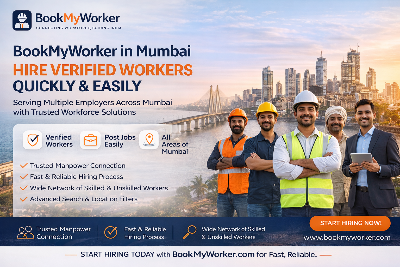 BookMyWorker in Mumbai – Hire Verified Workers Quickly & Easily